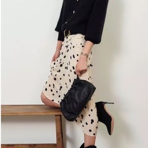 BA&SH (NWT) | Ecru Debra Jupe Midi Skirt | Polka Dot Spotted Print